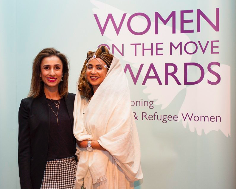 Eden Habtemichael (right), recipient of the Woman of the Year Award 2017